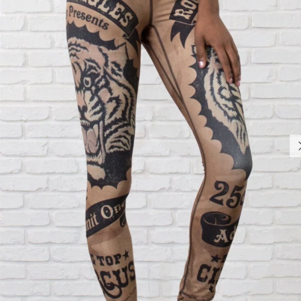 Werkshop Circus Tiger Leggings - Full Length Triathlon Leggings - Picture 5 of 13